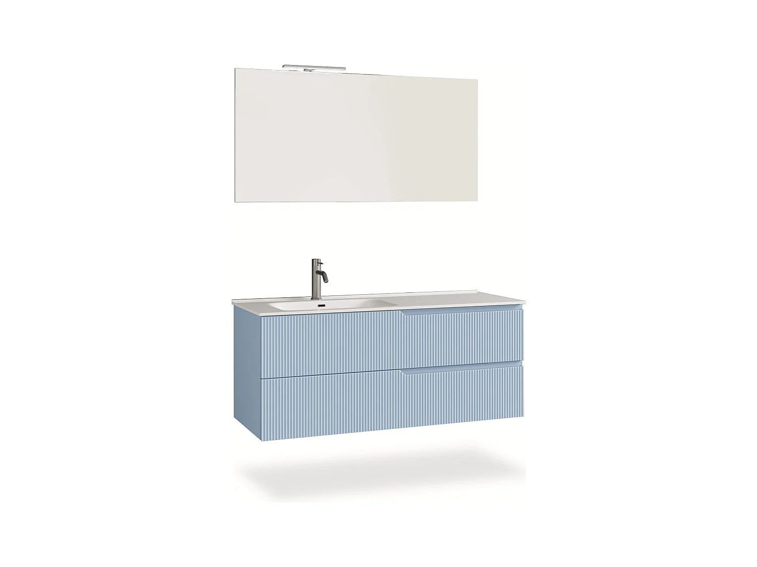 Badewannen-Komposition links 4-teilig VENERE Tiffanyblau