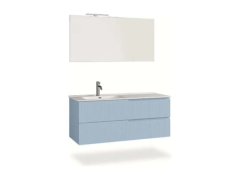 Badewannen-Komposition links 4-teilig VENERE Tiffanyblau