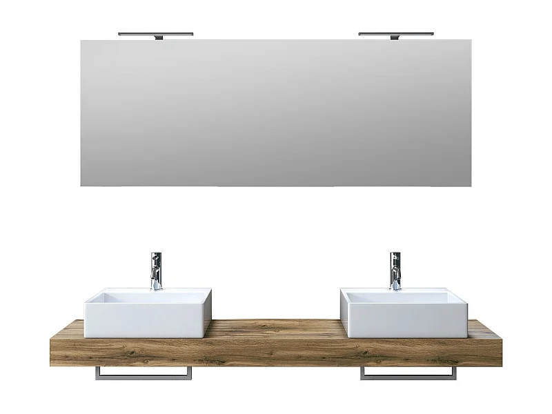 Ensemble de salle de bain 8 pièces ASTRA chêne miel