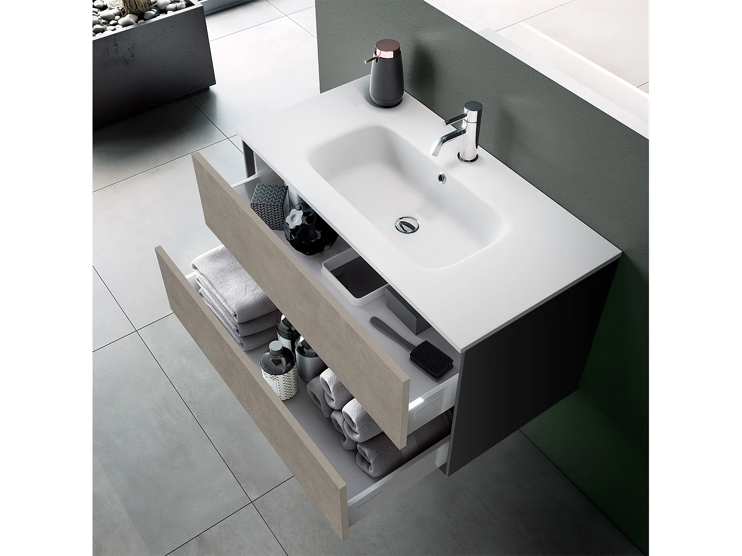 Ensemble de salle de bain 4 pièces IGEA havane