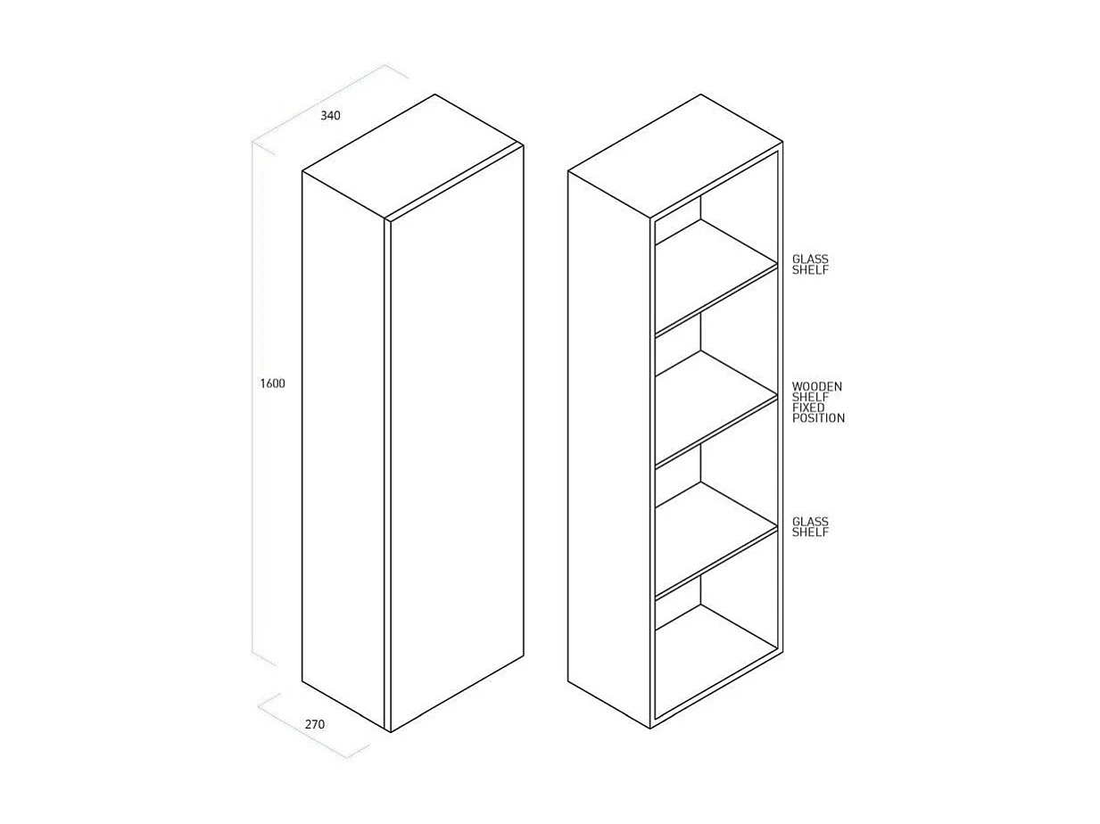 Platzsparende Hänge-Badewannensäule im minimalistischen Design Made in Italy Astra - Weiß