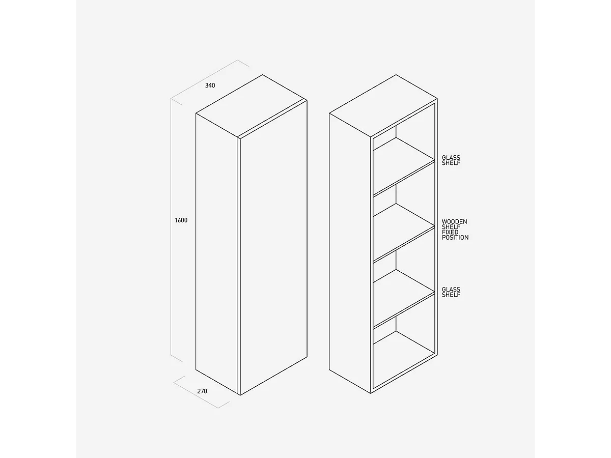 Platzsparende Hänge-Badewannensäule im minimalistischen Design Made in Italy Astra - Weiß
