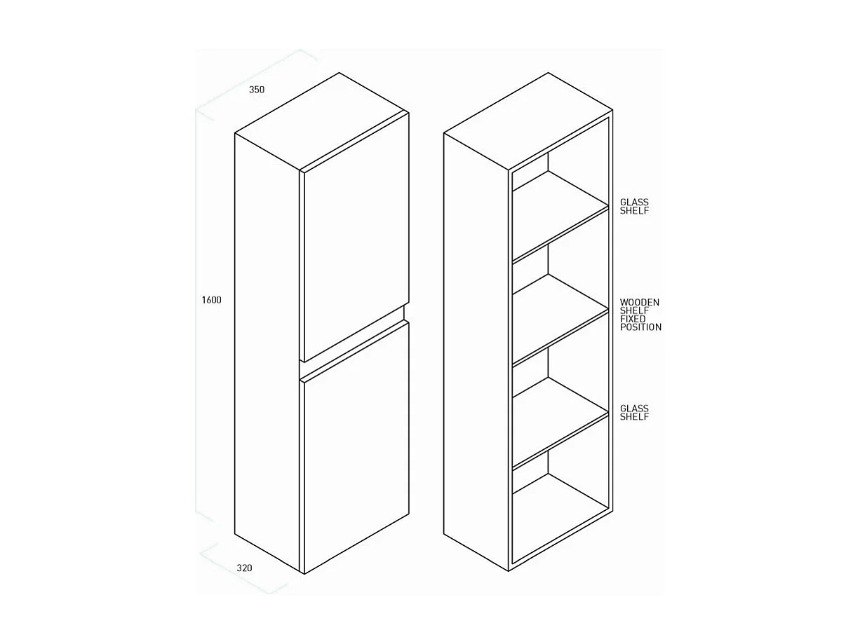 Élément mural AURORA chêne cendré