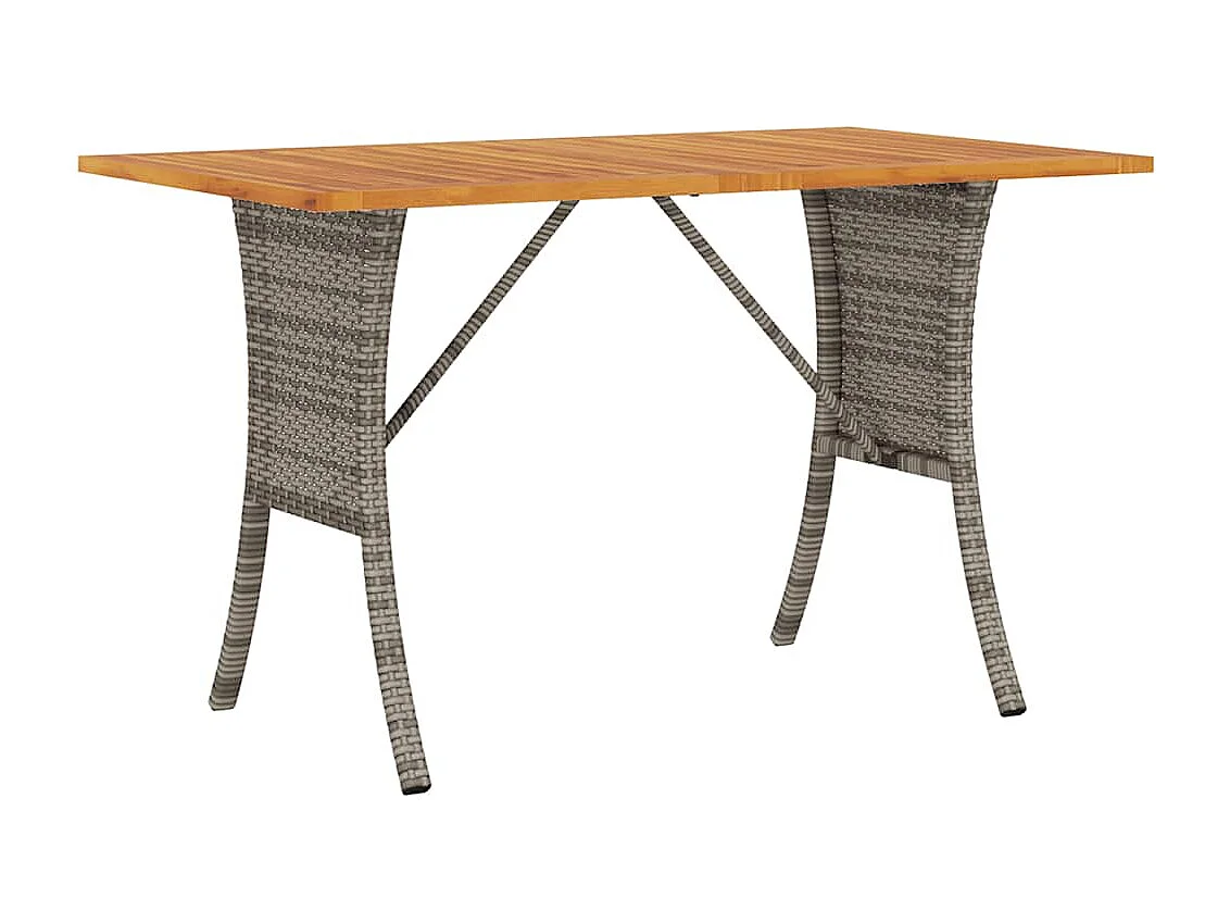 Sofá de jardim 3 lugares com almofadões vime PE cinzento