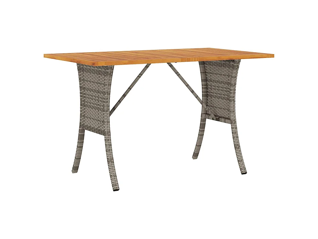 Canapé de jardin 3 places coussins et table gris résine tressée