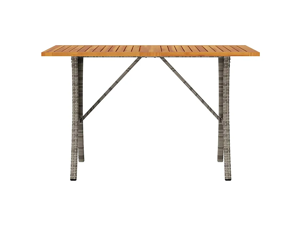 Canapé de jardin 3 places coussins et table gris résine tressée