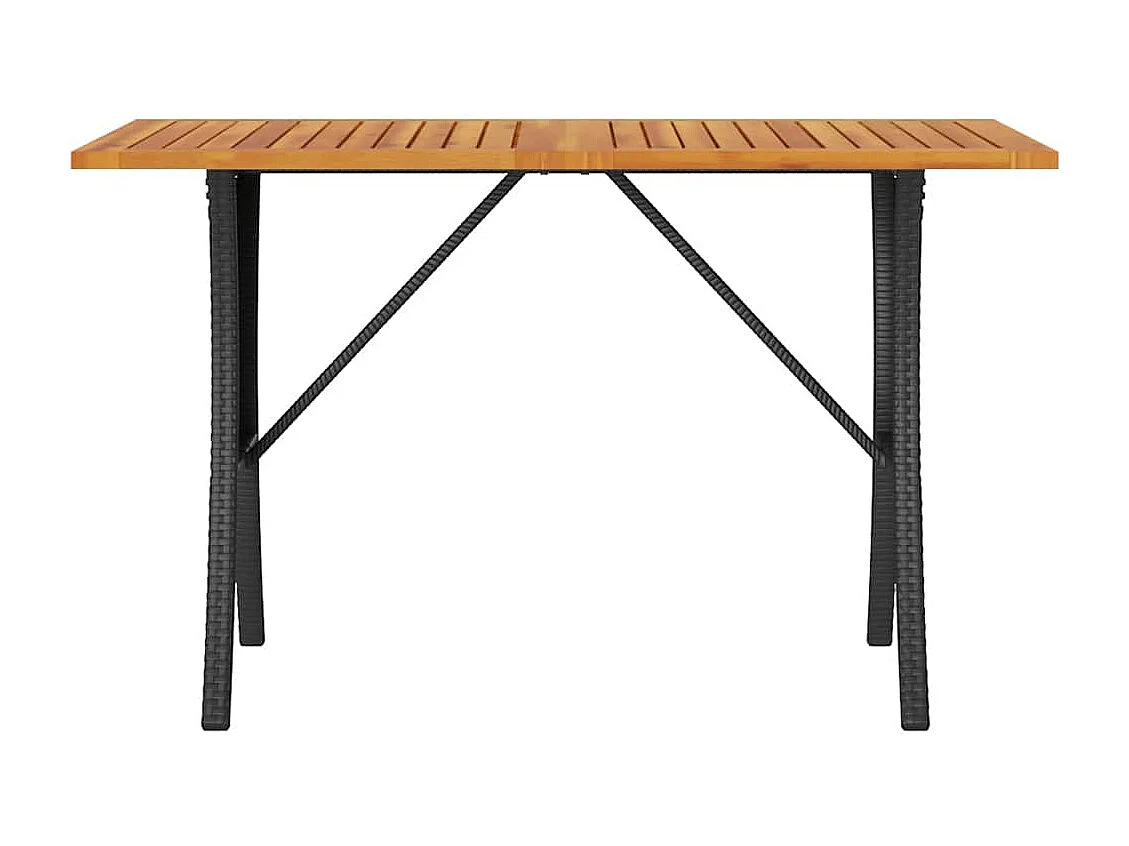 Canapé de jardin 3 places coussins et table noir résine tressée