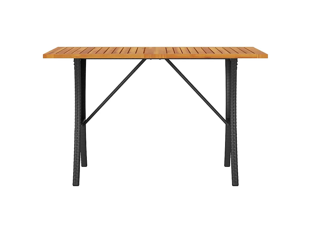 Tuinbank 3-zits met kussens & tafel poly rattan zwart