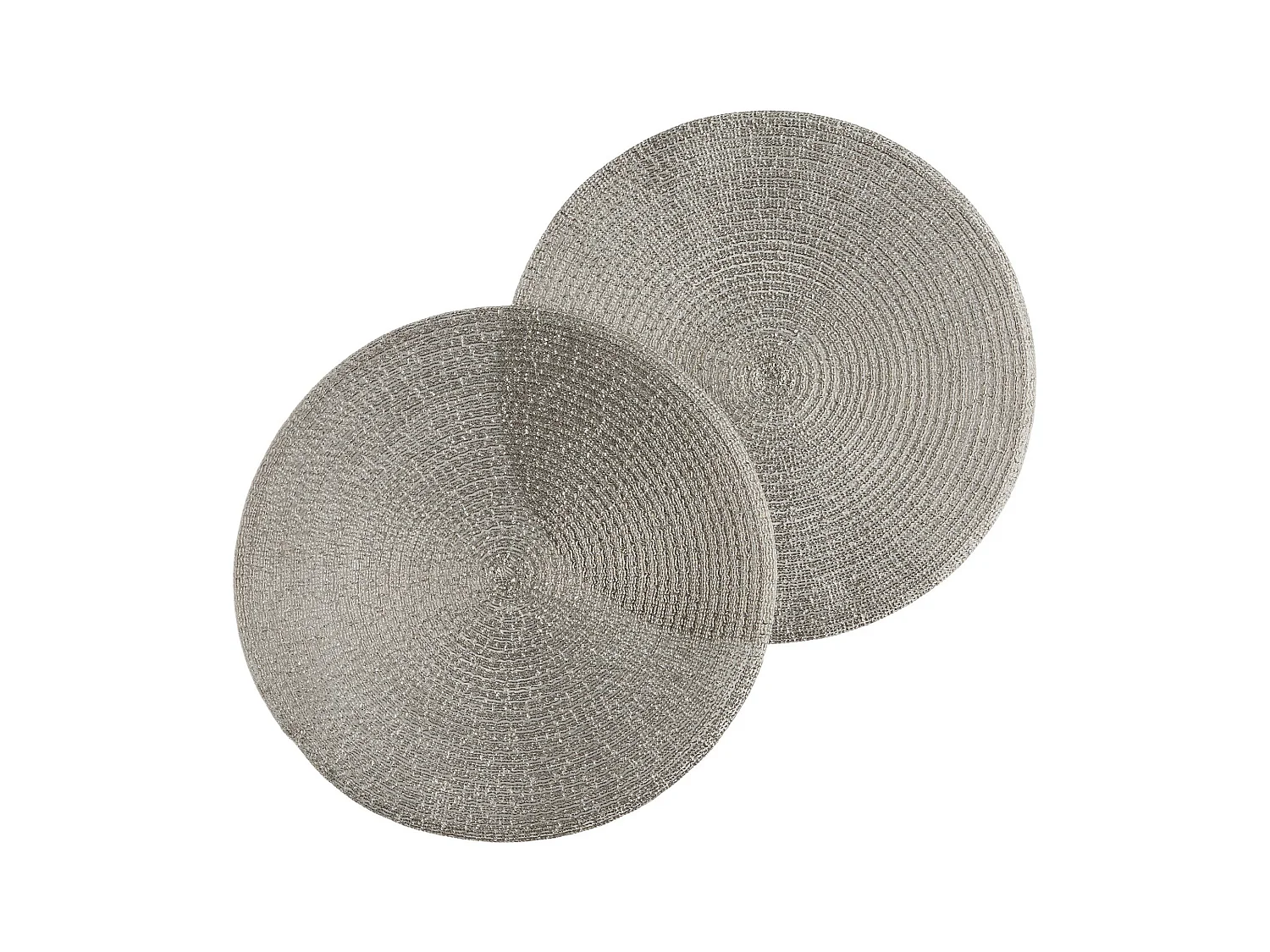 Set de Table Décoratif Glitter Argent Ø38 cm - Lot de 2