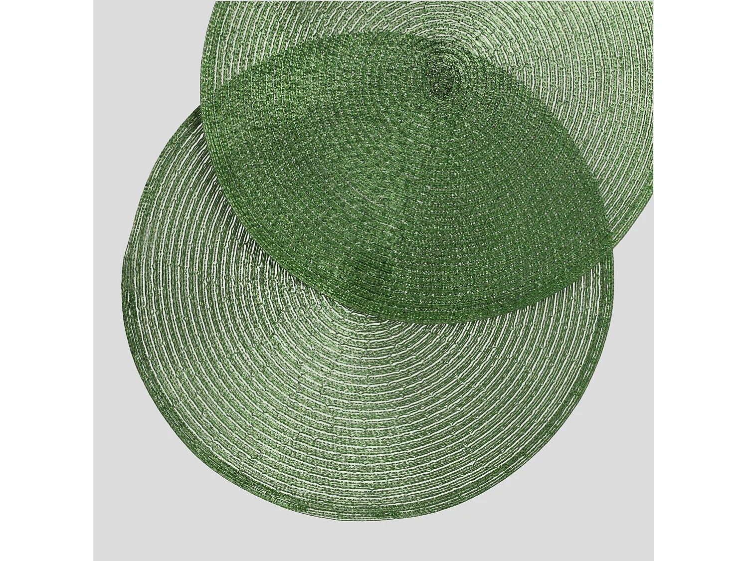 Set de Table Décoratif en Polyester Pailleté Vert Foncé - Lot de 2, 38 cm