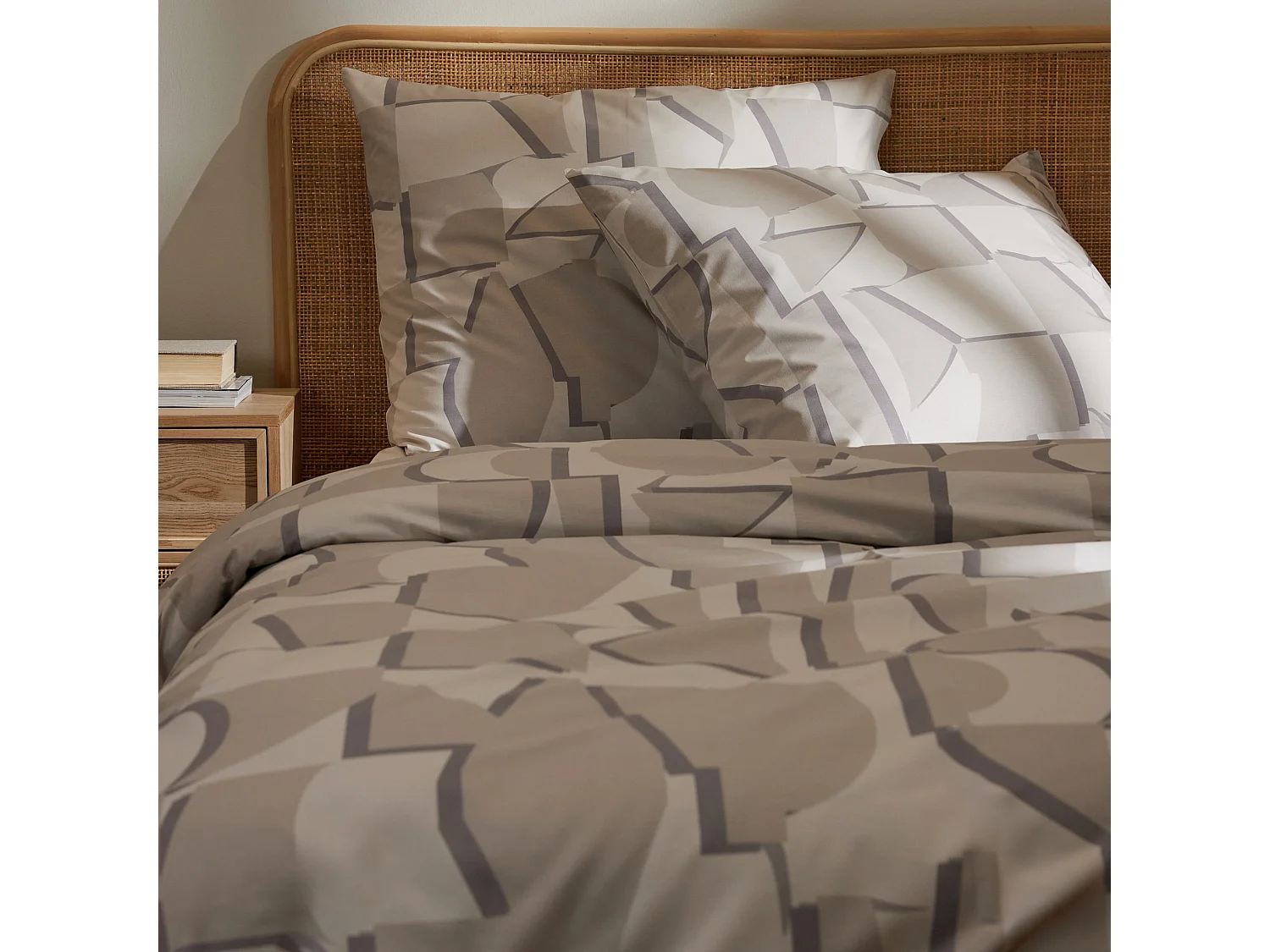 Baumwollbettwäsche Frescal Beige 200x220