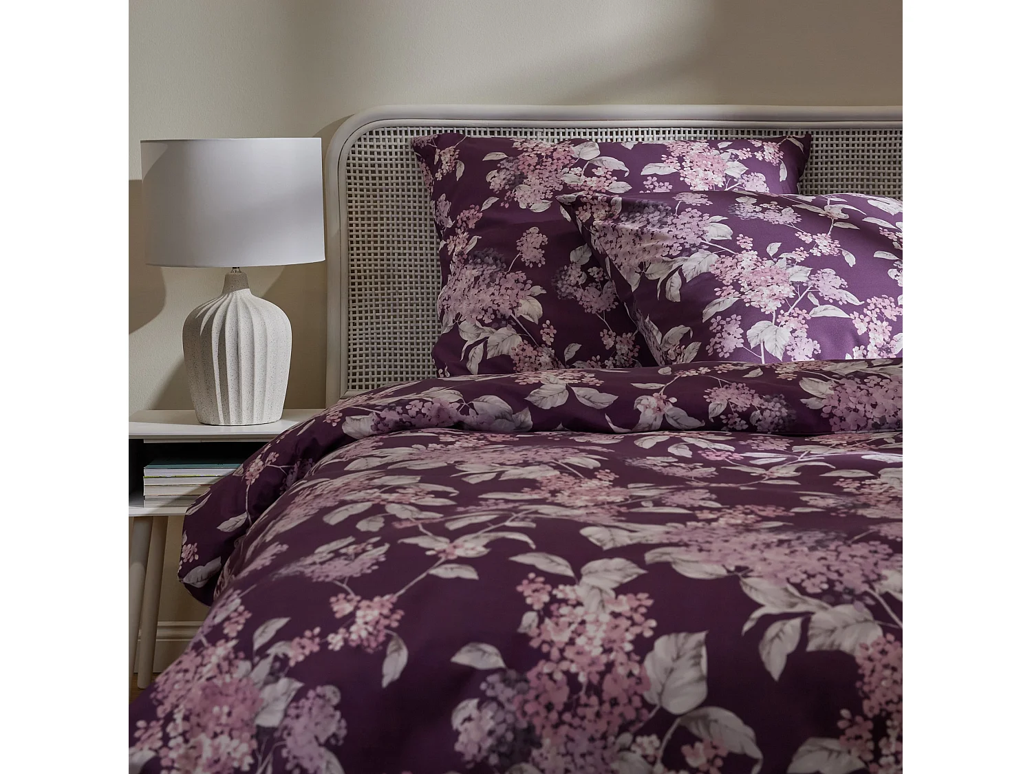 Mikrofaser-Bettwäsche Cynthia Dunkelviolett 200 x 220