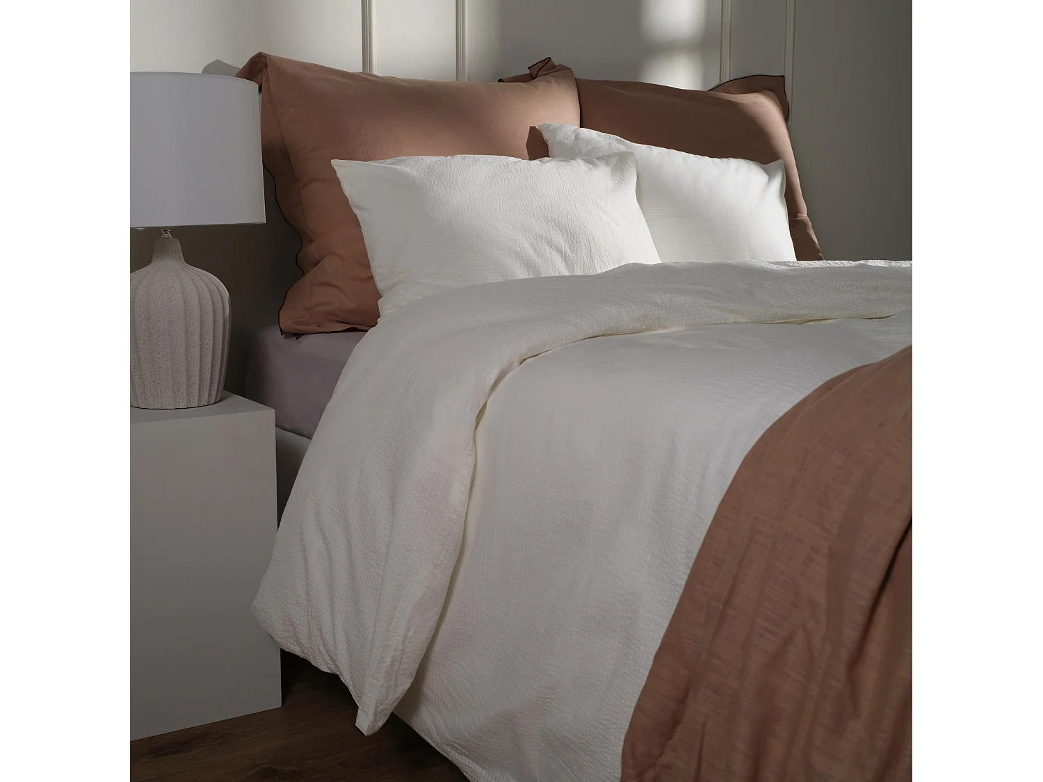 Baumwollrindenstreu Corres mittel ecru 140x200