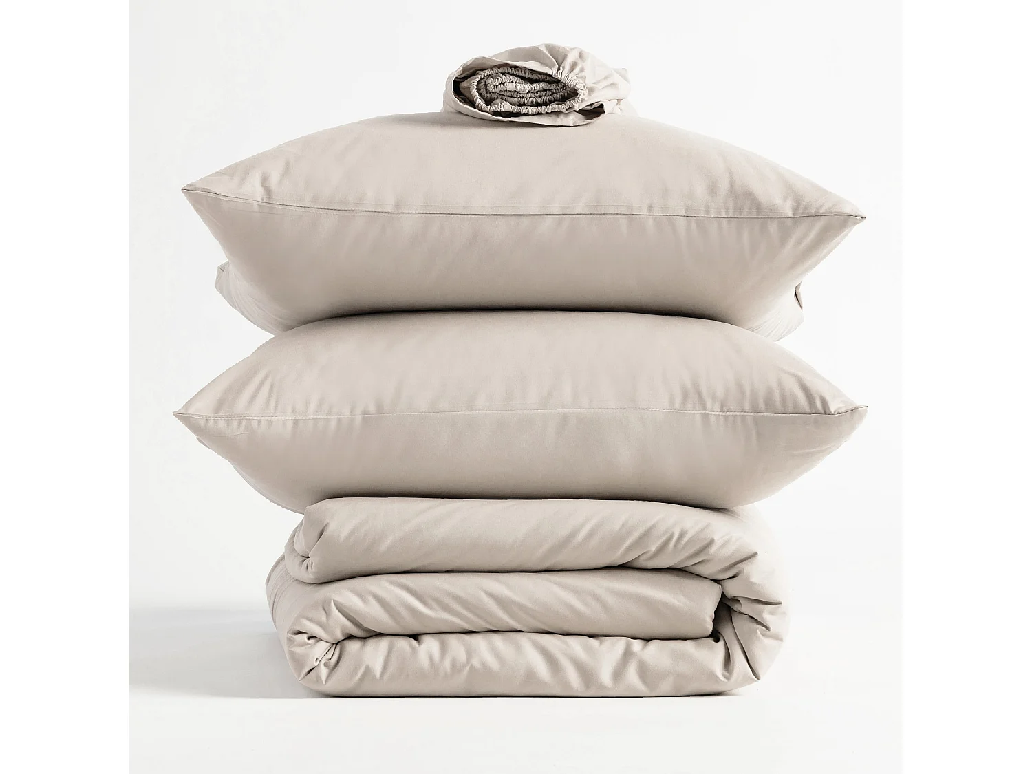 Mikrofaser-Bettwäsche Micros 140x200 Mittleres Beige