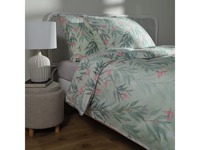 Satin-Baumwoll-Bettwäsche Libertado hellgrün 200x220