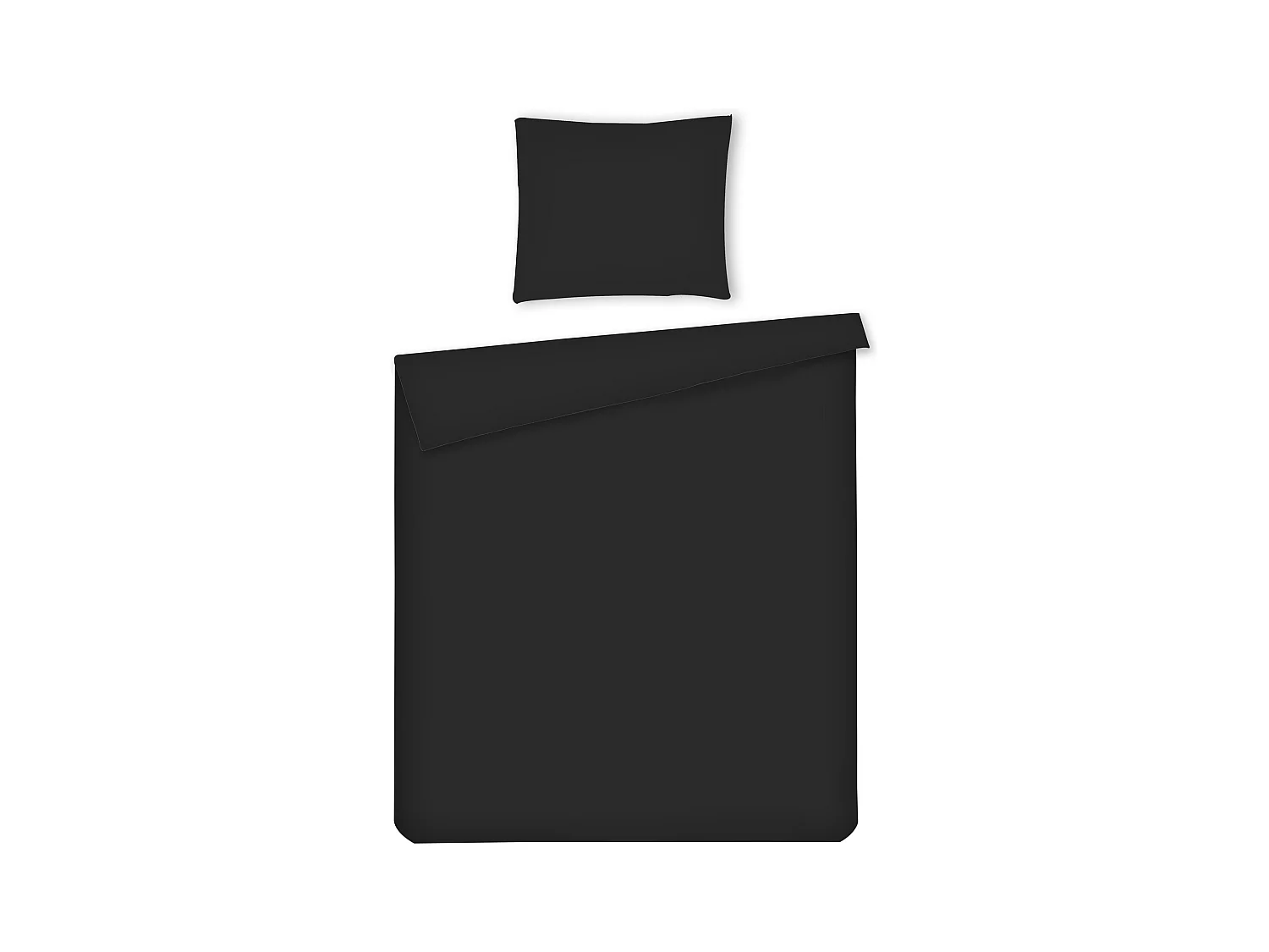 Mikrofaser-Bettwäsche Micros Mittelschwarz 160 x 200