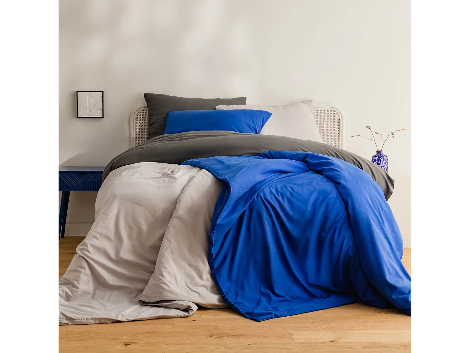 Mikrofaser-Bettwäsche Micros Mittelschwarz 160 x 200