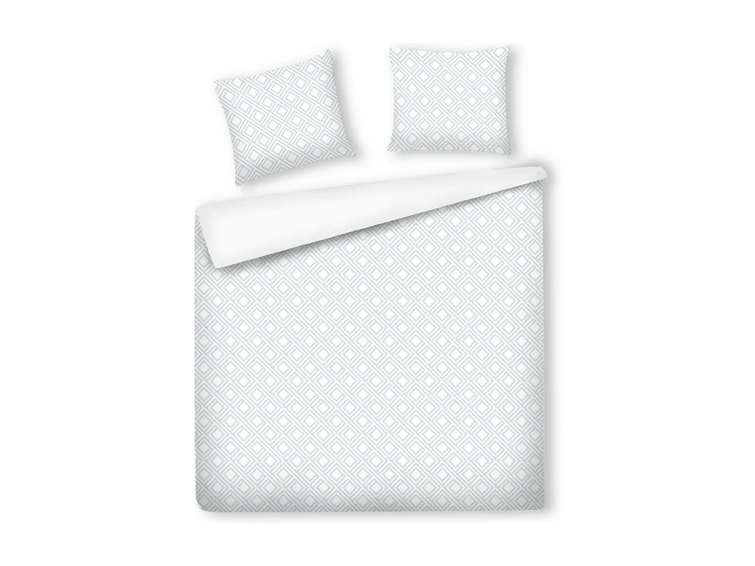 Satin-Baumwoll-Bettwäsche Grapho Mittelweiß 200x220