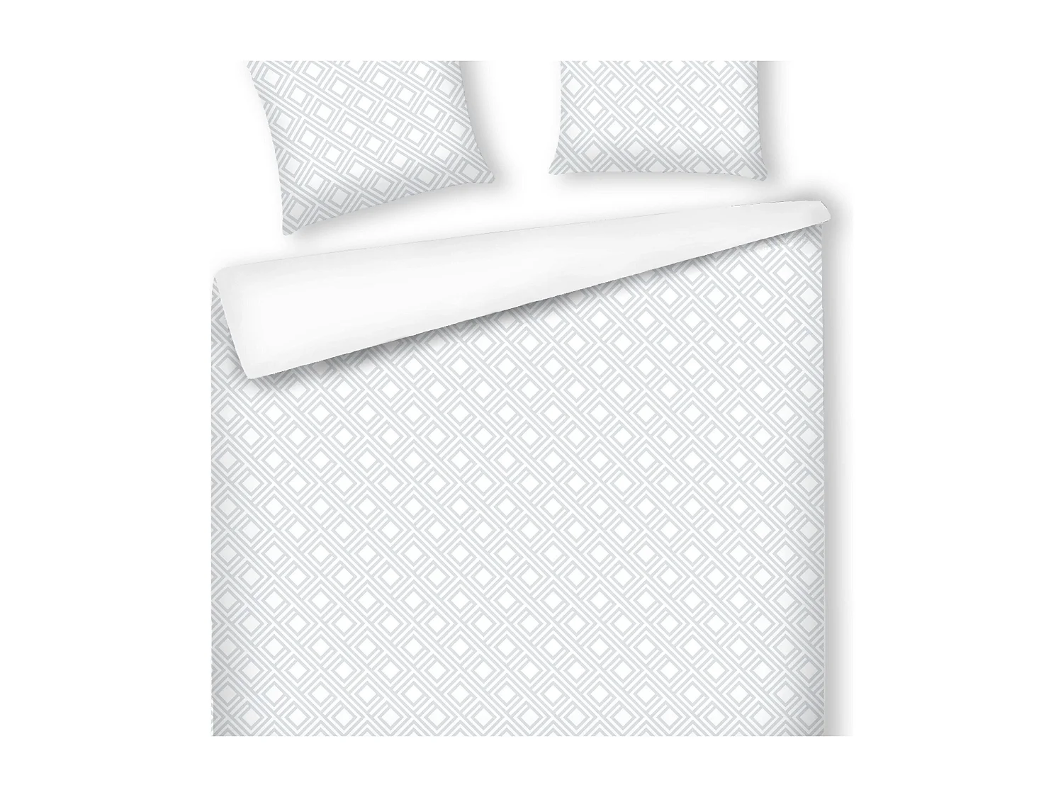 Satin-Baumwoll-Bettwäsche Grapho Mittelweiß 200x220