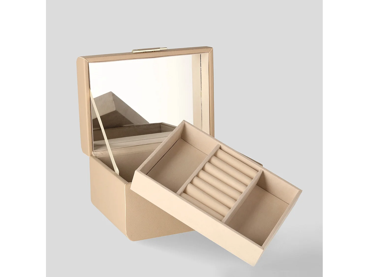 Schmuckkästchen Correna dunkelbeige 13.5 x 23 x 16