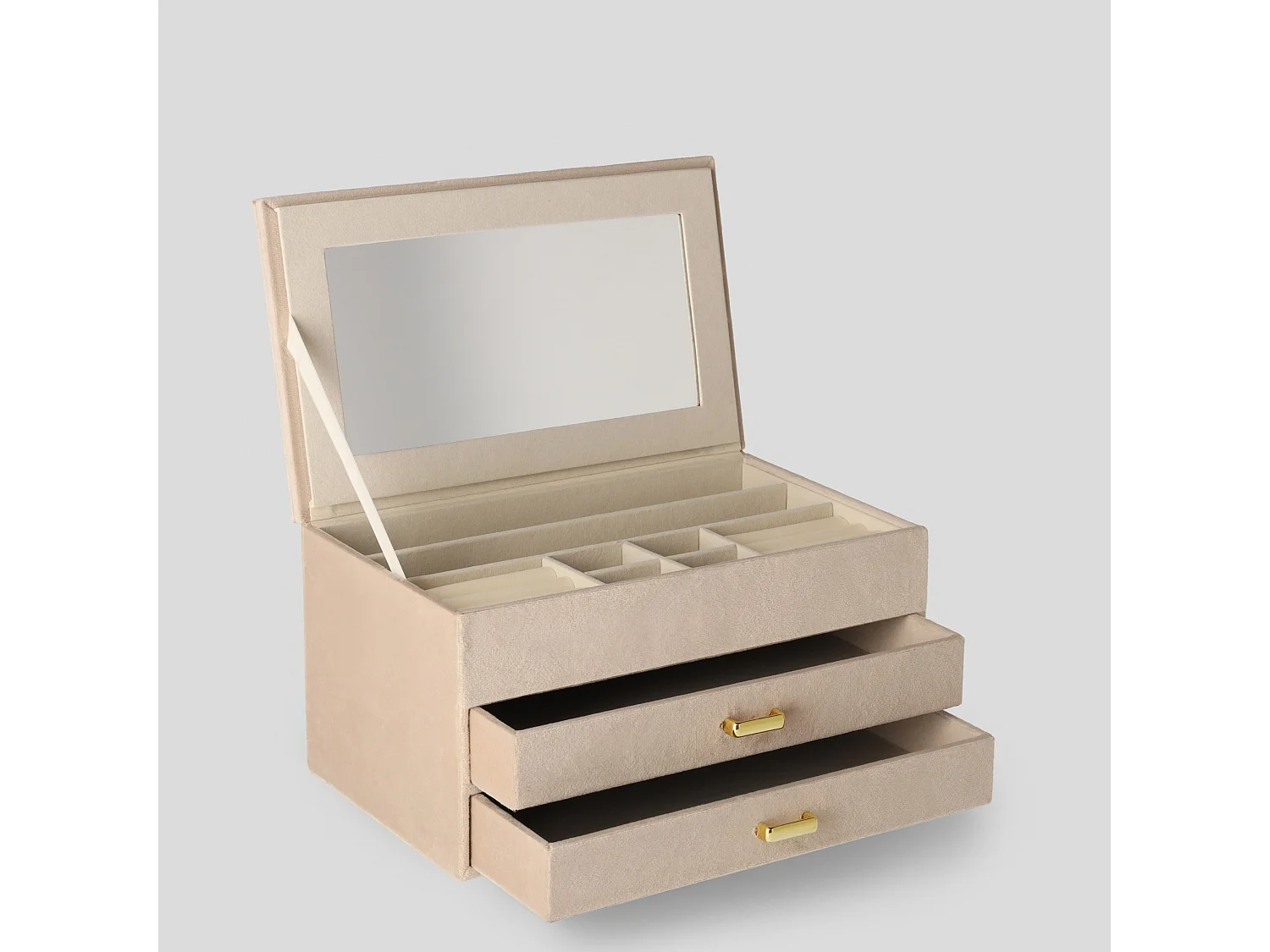 Boîte À Bijoux Bonie Beige Moyen 13 x 15 x 24.7