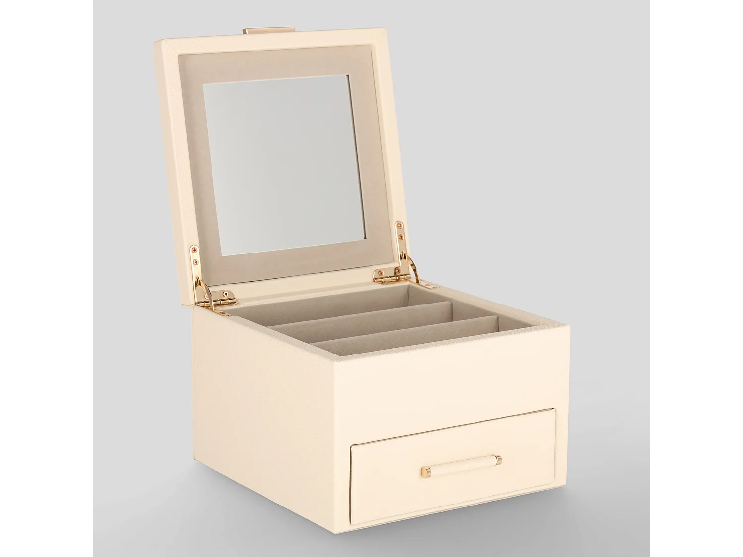 Boîte À Bijoux Molly beige moyen 13.2 x 20 x 18.5