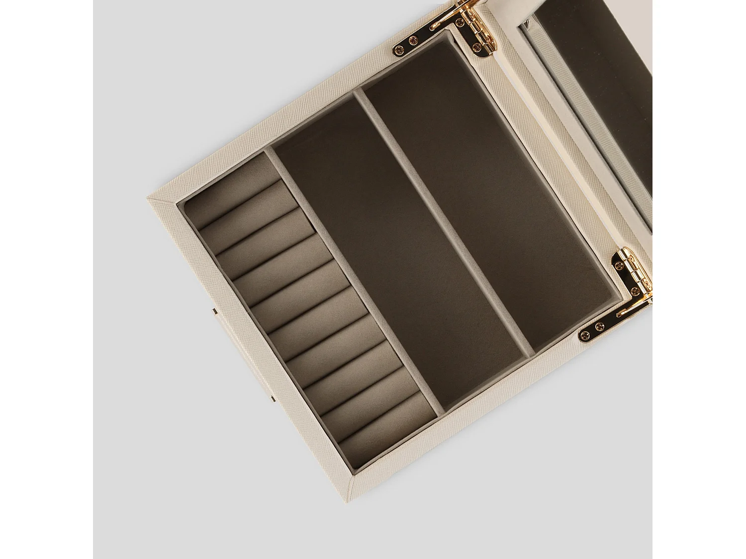 Boîte À Bijoux Molly beige moyen 13.2 x 20 x 18.5