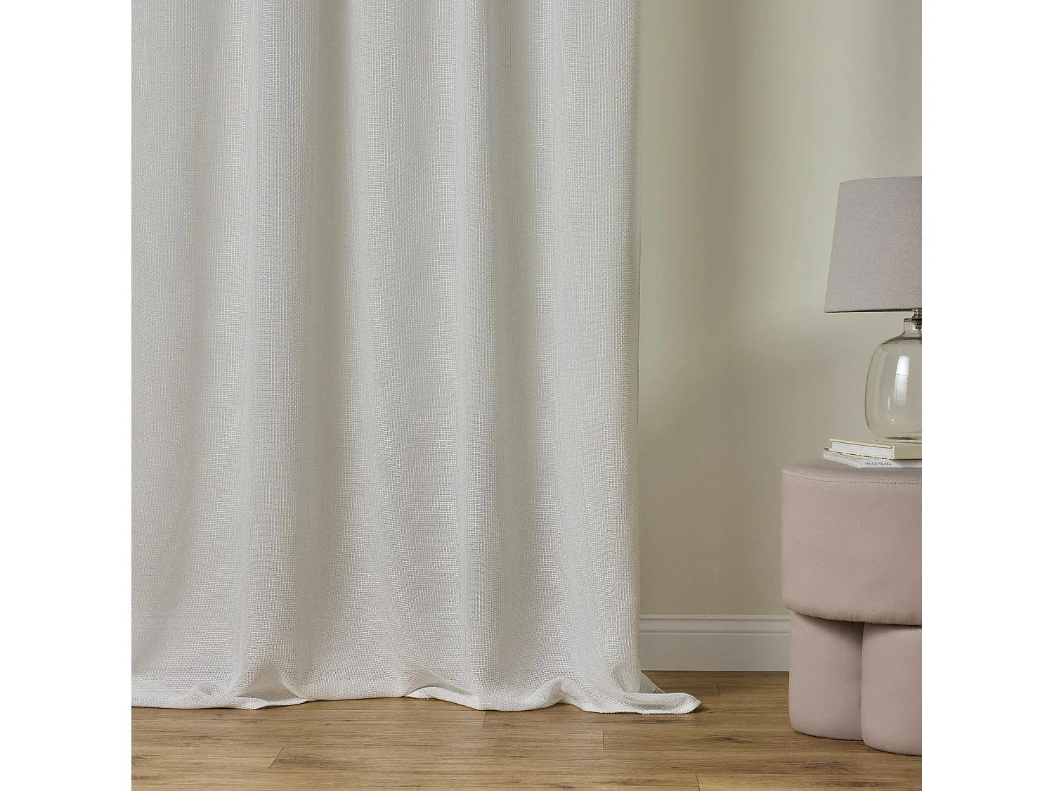 VORHANG MIT VISKOSE Leiva mittelweiß 140 x 250