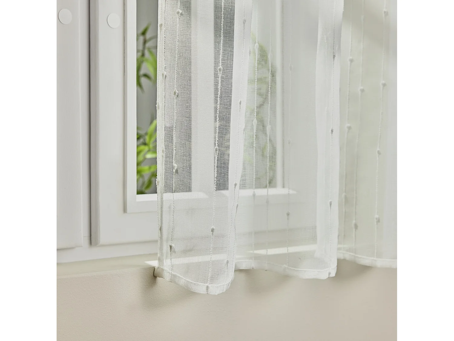 Durchsichtiger Vorhang Ravana mittelweiß 140 x 160