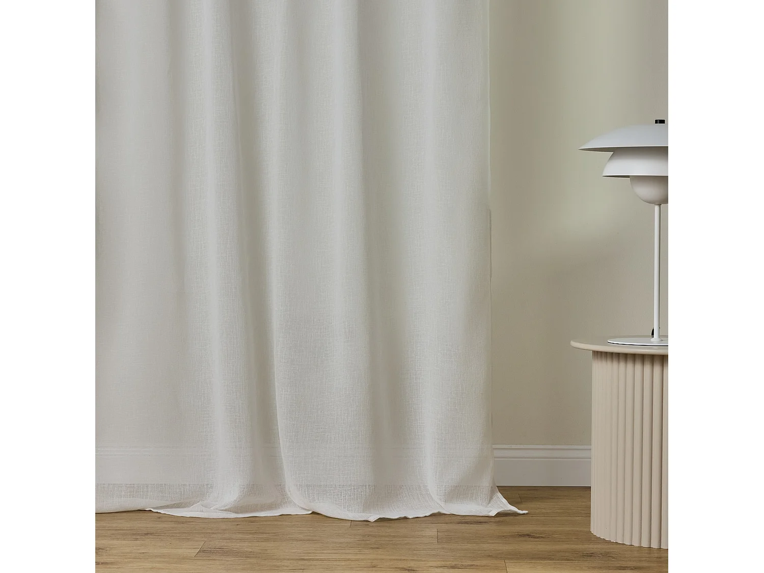 Durchsichtiger Vorhang Finno mittelweiß 140x250