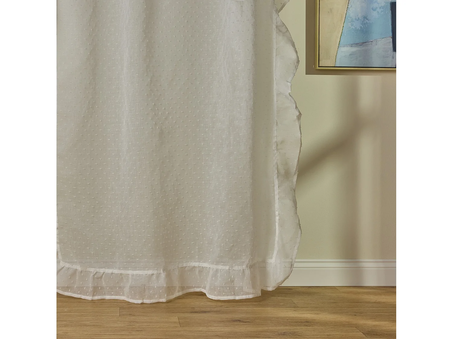 Durchsichtiger Vorhang Bacala mittelweiß 140 x 250