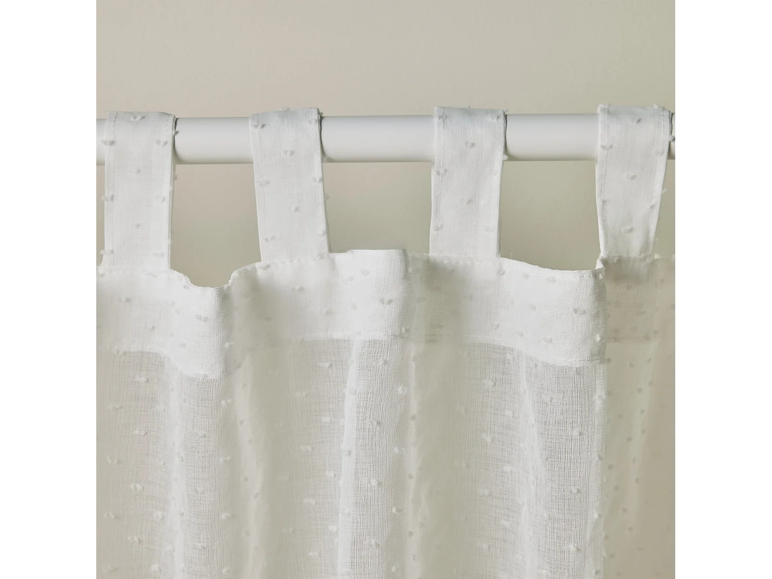 Durchsichtiger Vorhang Bacala mittelweiß 140 x 250