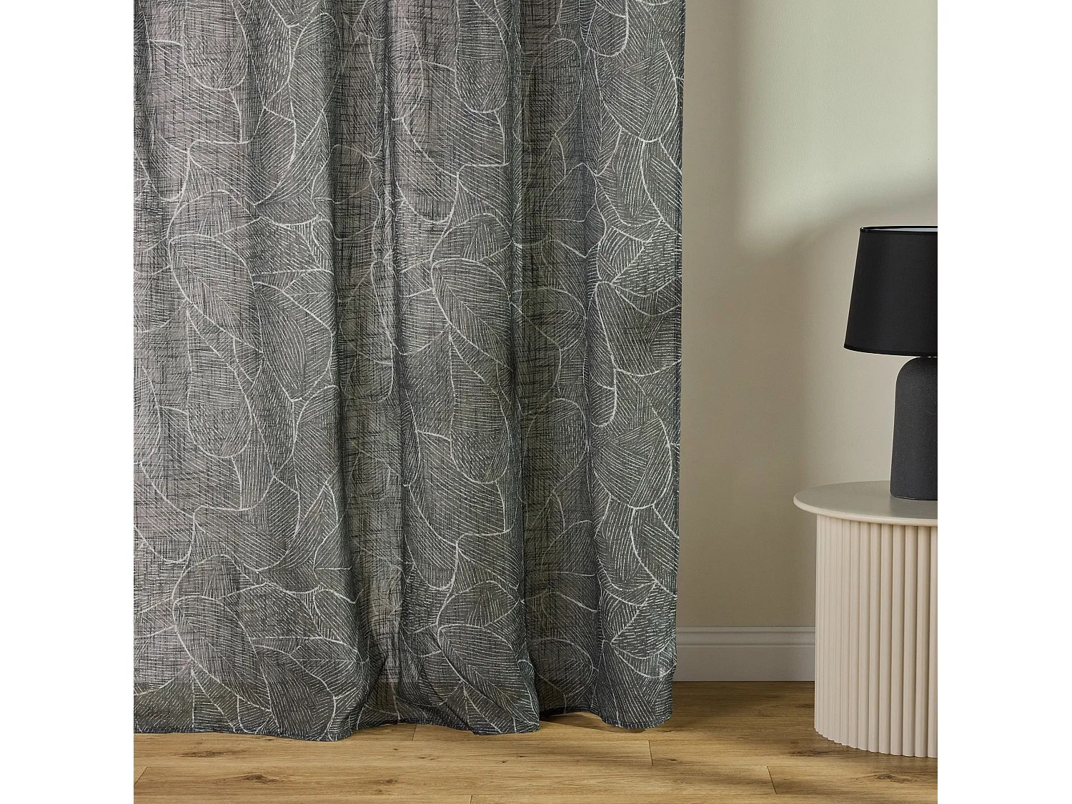 Durchsichtiger Vorhang Maglar mittelgrau 140 x 250