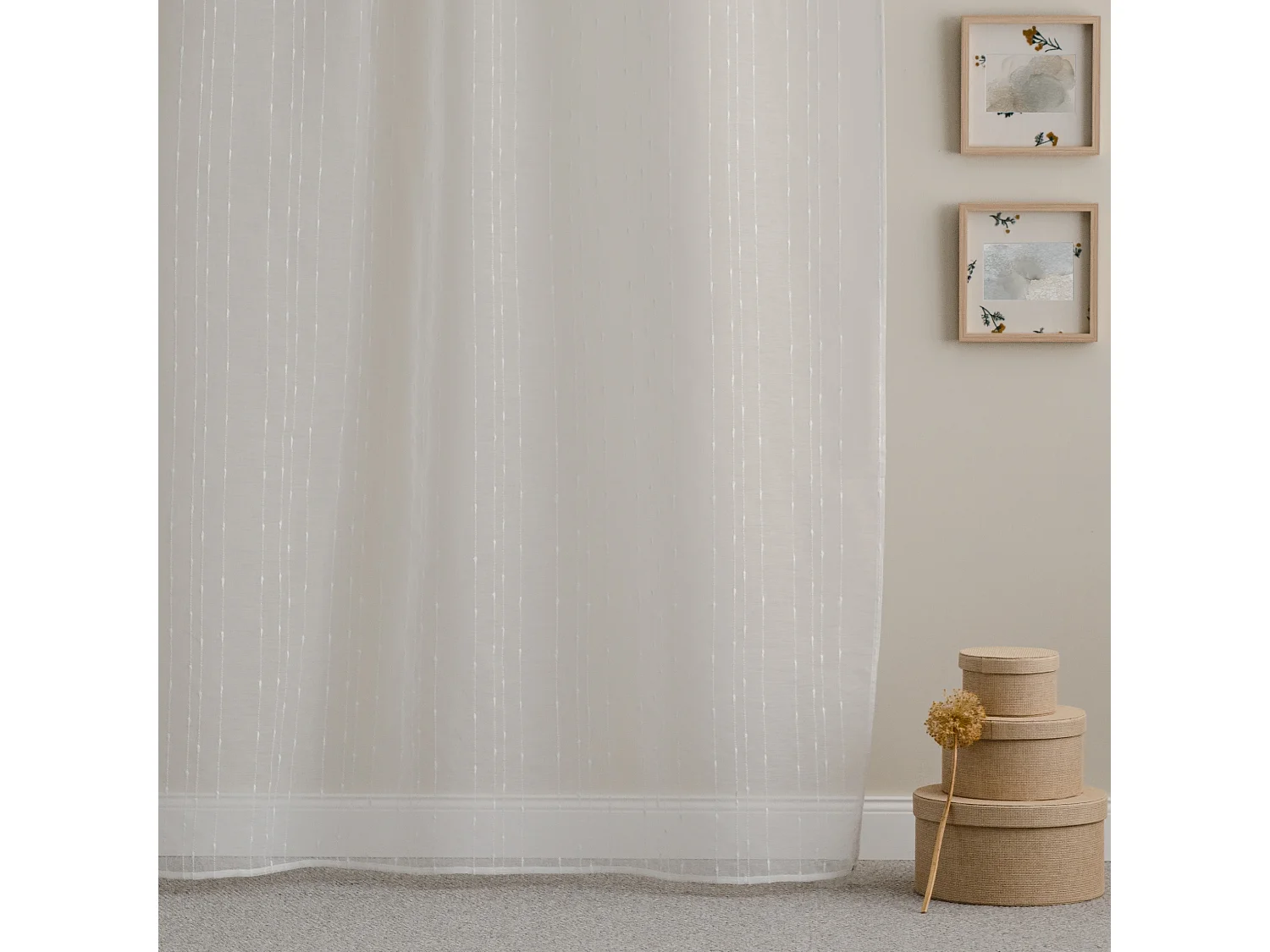 Durchsichtiger Vorhang Ravana mittelweiß 140 x 250