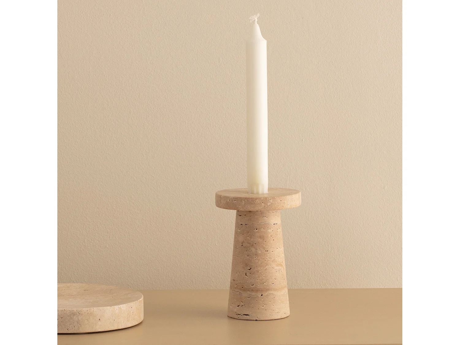 Bougeoir Harmis Beige Moyen 13 x 8.5