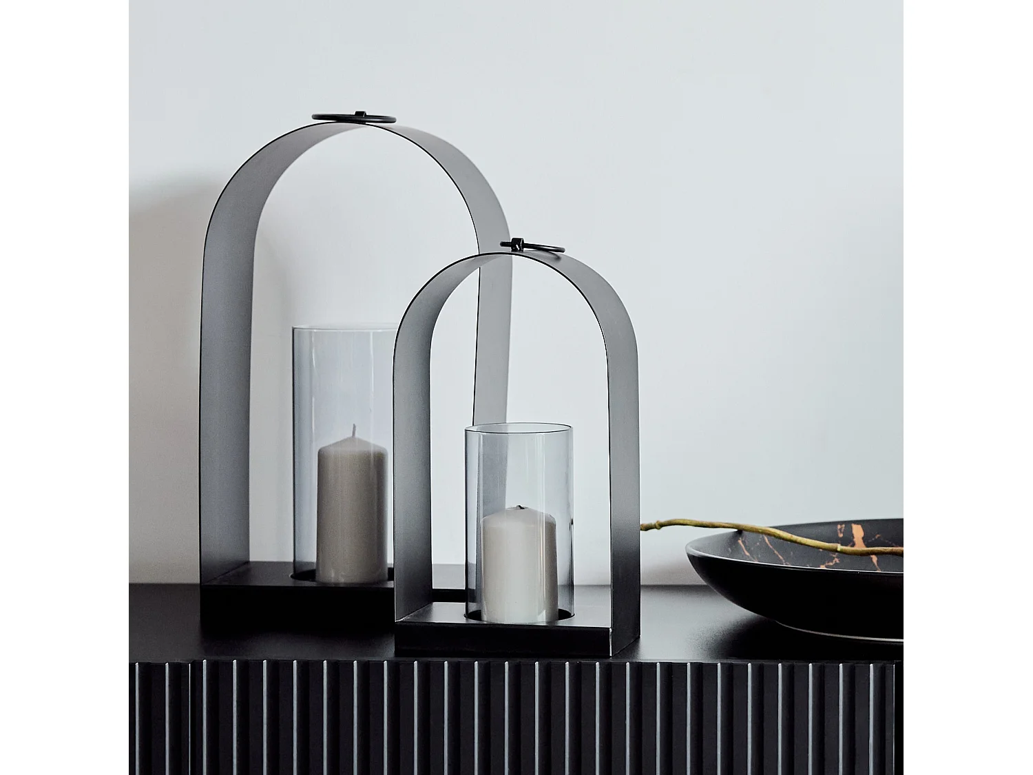 Lanterne Kurt noir moyen 40 x 21 x 15