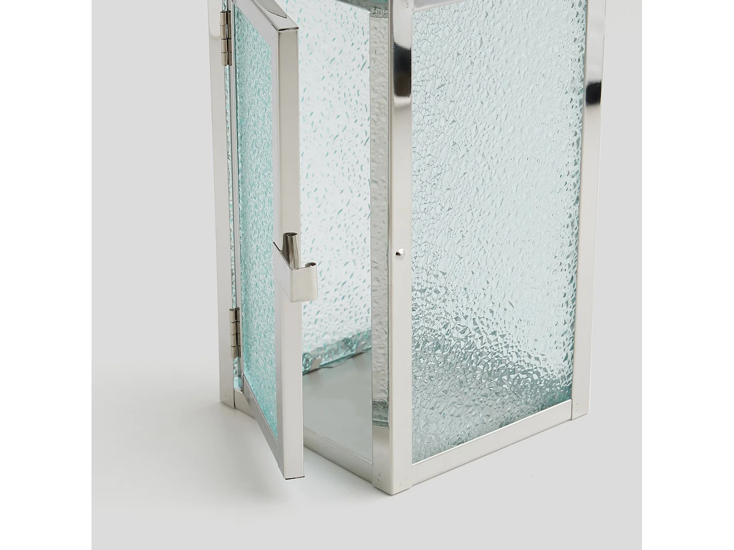 Lanterne Ramos argent moyen 25 x 12 x 12