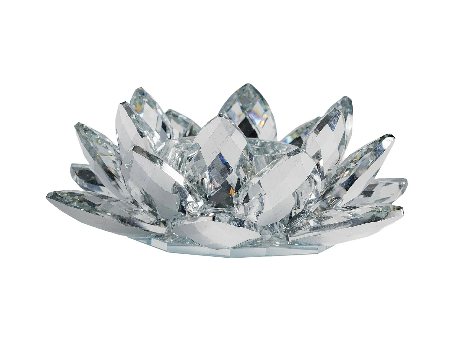 Bougeoir Cristal Shine Argent Moyen 5.5 x 14