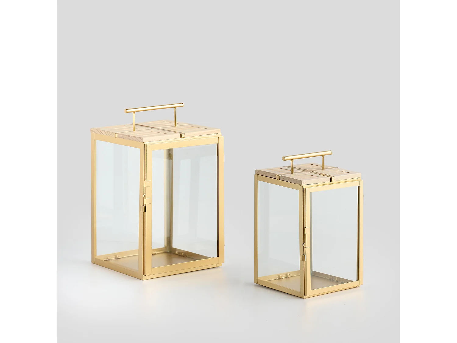 Laterne Mirt mittleres Gold 30 x 18 x 17