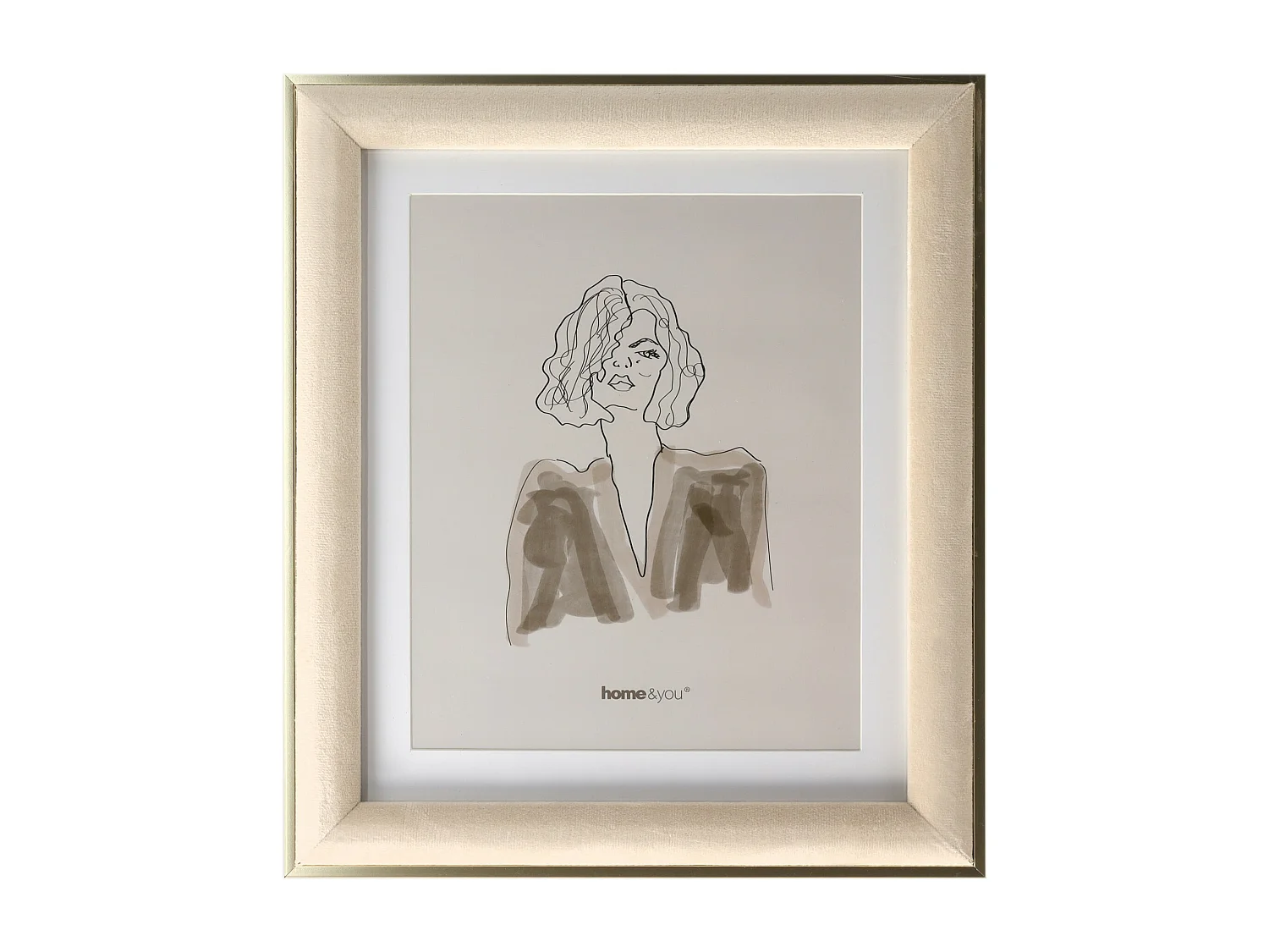 Cadre Veloriso beige moyen 36 x 2 x 31