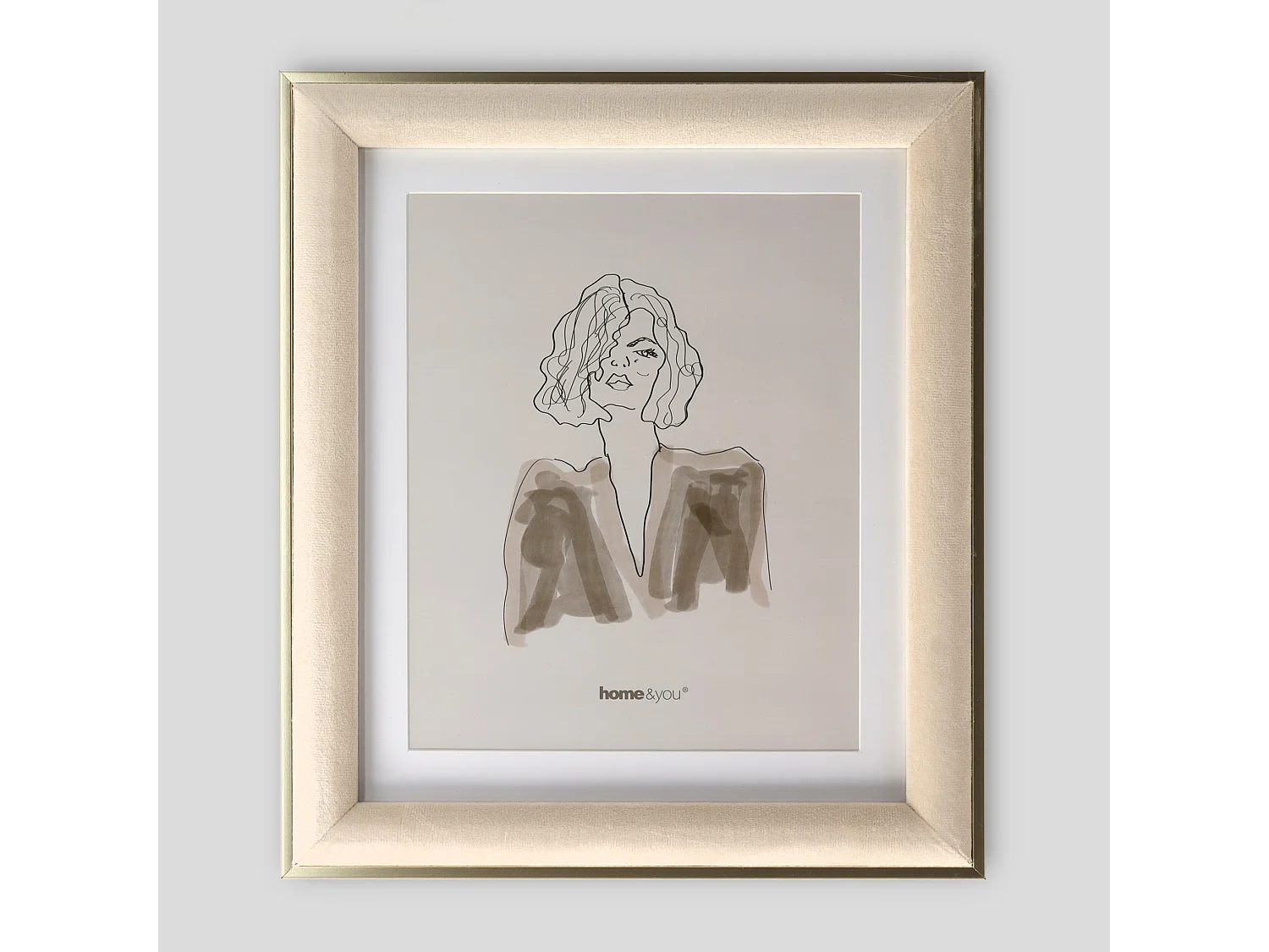 Cadre Veloriso beige moyen 36 x 2 x 31