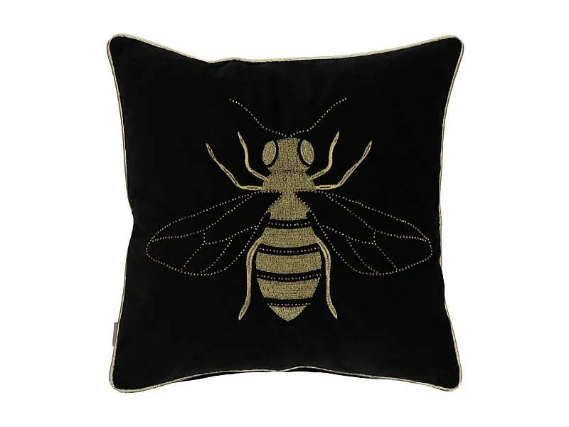 Bestickter Kissenbezug Beliamo Mittelschwarz 45x45