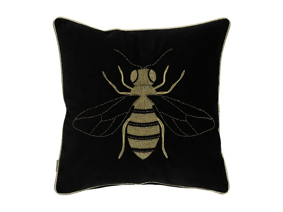 Bestickter Kissenbezug Beliamo Mittelschwarz 45x45