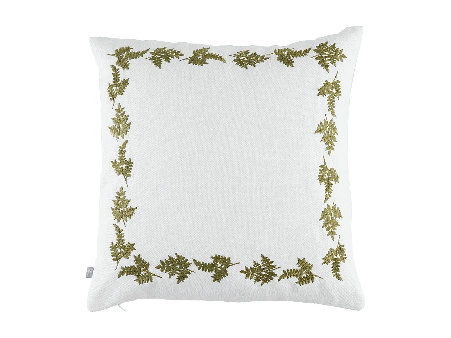 Bestickter Kissenbezug Fern Helles Weiß 45x45 cm