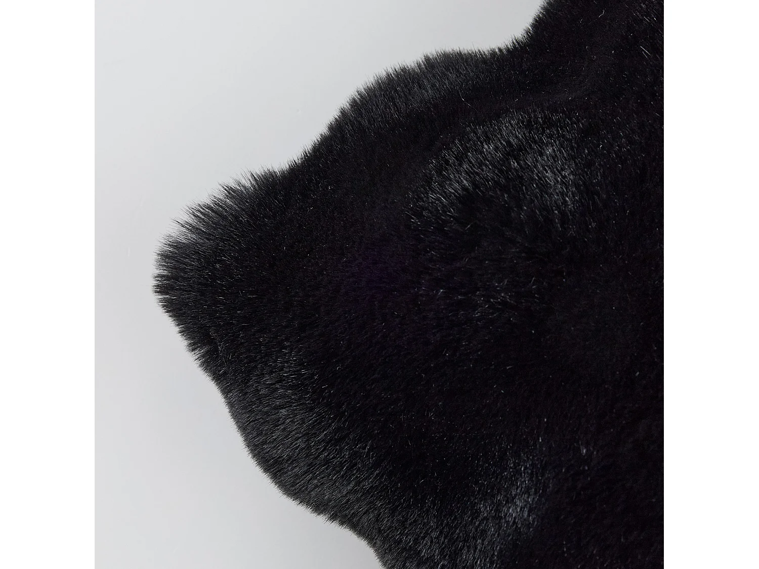 Pelz-Kissenbezug Bares mittelschwarz 45 x 45 cm