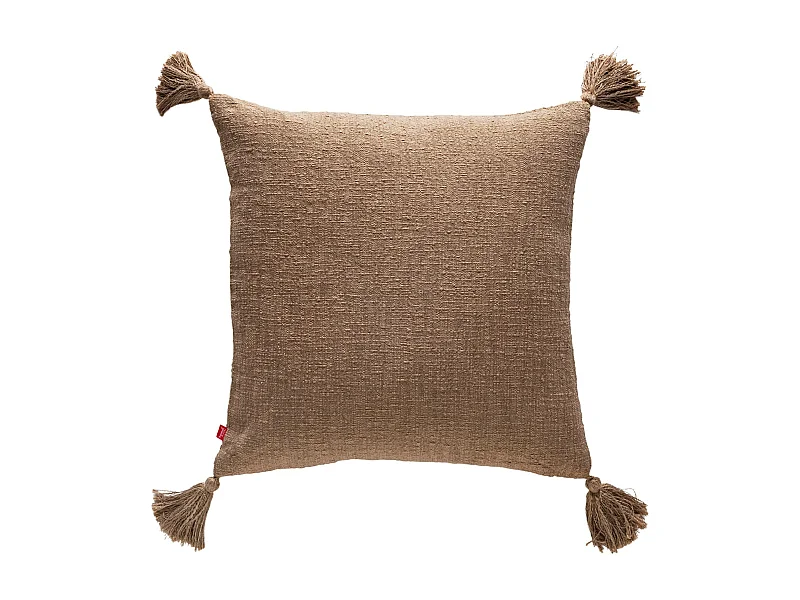 Einfarbige Kissenbezug Kolina Dunkelbeige 45 x 45