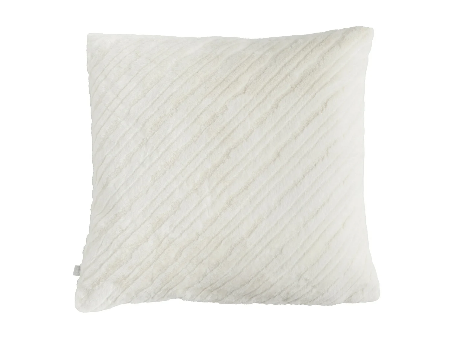 Pelz-Kissenbezug Pufos Mittel Ecru 45x45 cm