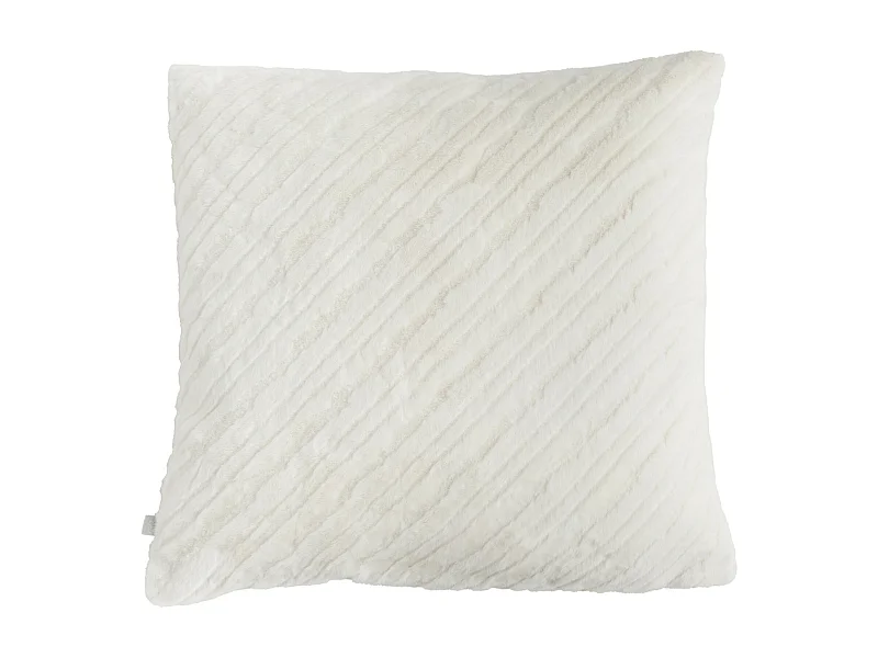 Pelz-Kissenbezug Pufos Mittel Ecru 45x45 cm