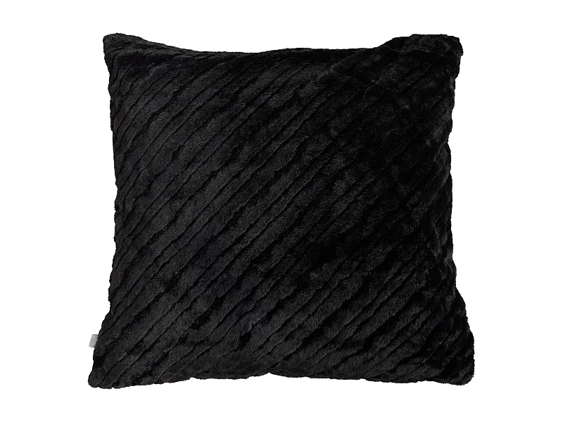 Pelz-Kissenbezug Pufos mittelschwarz 45x45 cm