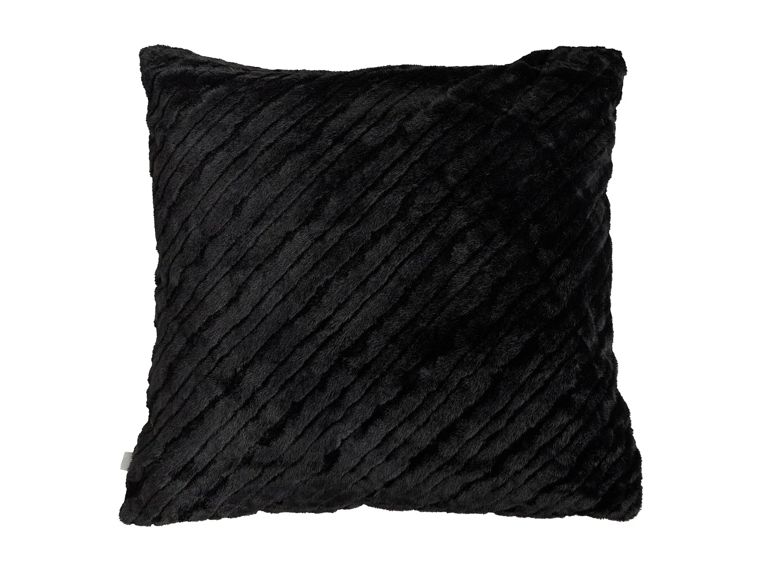 Pelz-Kissenbezug Pufos mittelschwarz 45x45 cm